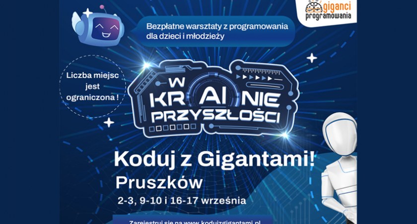 edukacja, Koduj Gigantami informacja warsztatach Pruszkowie - zdjęcie, fotografia